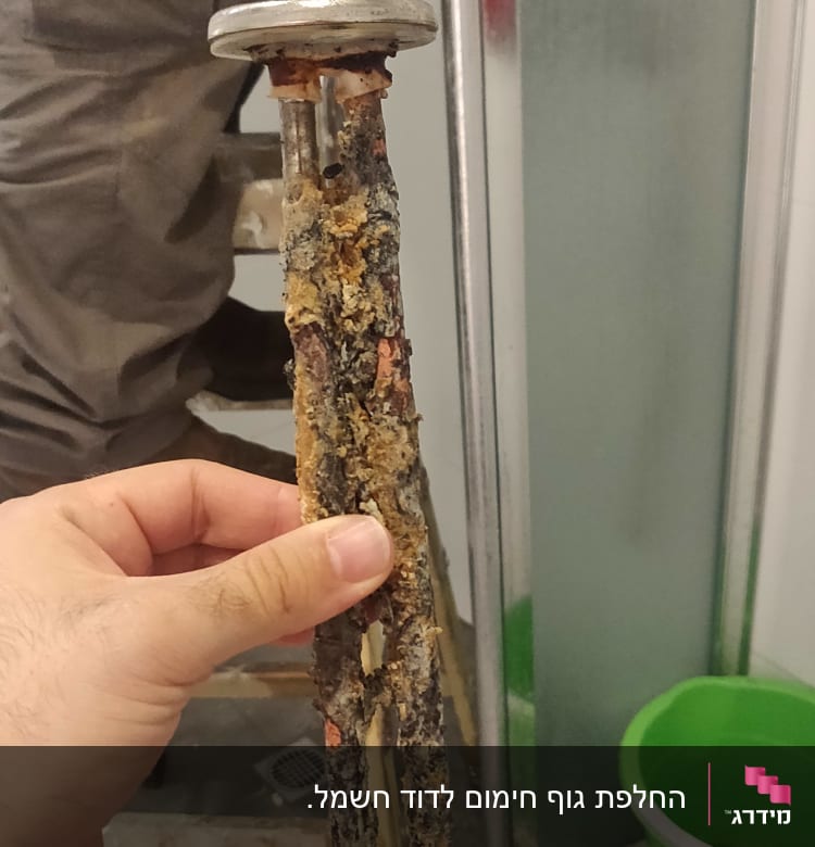 אלמנט חימום דודי שמש עם הצטברות אבנית